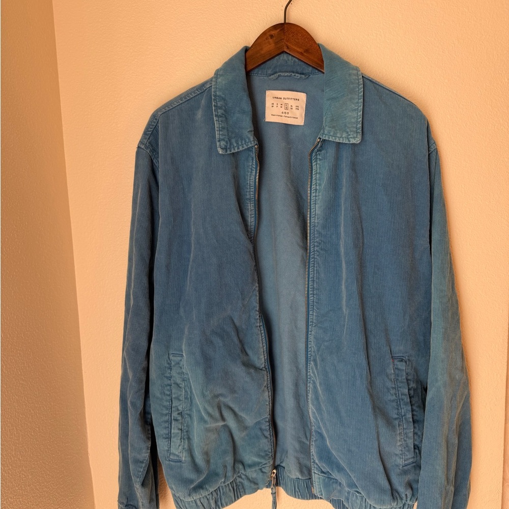 Urban Outfitters Blue Corduroy Bomber Jacket